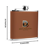 Custom Brown Leather Flask Wrapped Stainless Steel 6oz