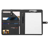 Foldable Leather Portfolio Organizer with Clipboard for Paperwork and Students (with clip)