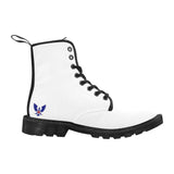 Men's Lace Up Canvas Boots (Model1203H)(Black)