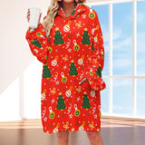 Women's Christmas Adult Hooded Blanket Shirt