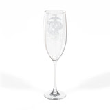 Marine Corps EGA 250 Years Engraved Champagne Glass, Personalized Gift for Weddings, Anniversaries, Special Celebrations, Bridal Showers, Custom Toasting Flute