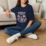 America 250 T-Shirt — Patriotic Statue of Liberty Fireworks Tee (Fourth of July)