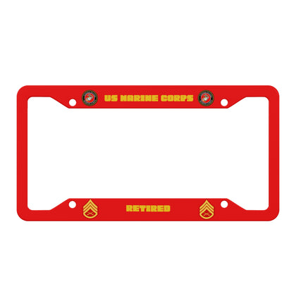 US Marine Corps SSgt Retired License Plate Frames