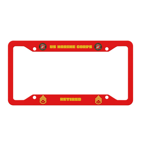 US Marine Corps SSgt Retired License Plate Frames