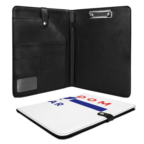 Foldable Leather Portfolio Organizer with Clipboard for Paperwork and Students (with clip)