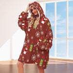 Women's Christmas Adult Hooded Blanket Shirt