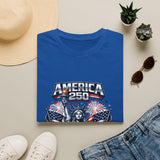 America 250 T-Shirt — Patriotic Statue of Liberty Fireworks Tee (Fourth of July)