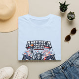 America 250 T-Shirt — Patriotic Statue of Liberty Fireworks Tee (Fourth of July)