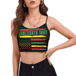 Juneteenth Women's Spaghetti Strap Crop Top (T67)