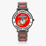 Marine Corps League New wooden Strap Quartz Watch