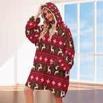 Women's Christmas Adult Hooded Blanket Shirt