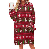 Women's Christmas Adult Hooded Blanket Shirt