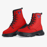 Freedom 1 Red Casual Leather Chunky Boots