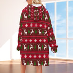 Women's Christmas Adult Hooded Blanket Shirt