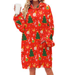 Women's Christmas Adult Hooded Blanket Shirt