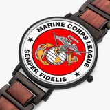 Marine Corps League New wooden Strap Quartz Watch