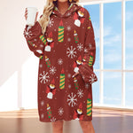 Women's Christmas Adult Hooded Blanket Shirt