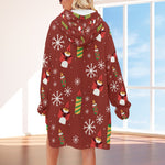 Women's Christmas Adult Hooded Blanket Shirt