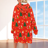 Women's Christmas Adult Hooded Blanket Shirt