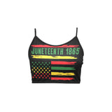 Juneteenth Women's Spaghetti Strap Crop Top (T67)