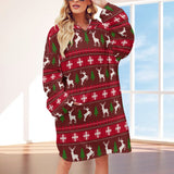 Women's Christmas Adult Hooded Blanket Shirt