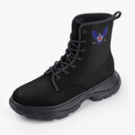 Freedom 1 Black Casual Leather Chunky Boots