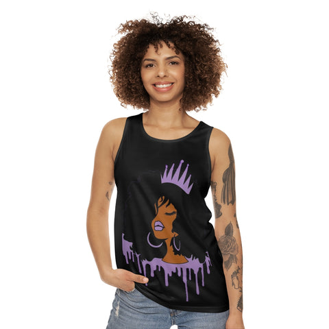 Purple Queen (Black) Unisex Tank Top (AOP)