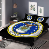 Air Force (Black) Polyester Quilt Bed Sets