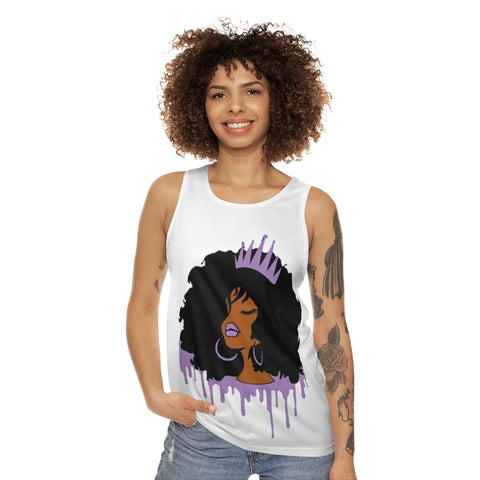 Purple Queen (White) Unisex Tank Top (AOP)