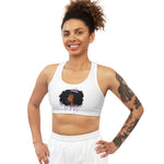 Purple Queen (White) Seamless Sports Bra (AOP)