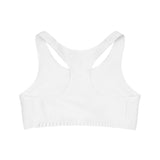 Purple Queen (White) Seamless Sports Bra (AOP)