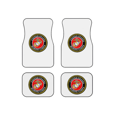 Marine Corps (White) Car Mats (Set of 4)