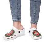 Marine Corps White Printed Clogs