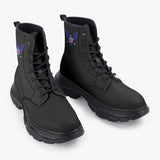 Freedom 1 Black Casual Leather Chunky Boots