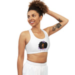 Purple Queen (White) Seamless Sports Bra (AOP)