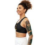 Golden Queen (Black)  Seamless Sports Bra (AOP)