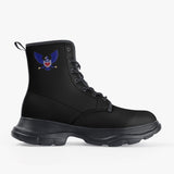 Freedom 1 Black Casual Leather Chunky Boots