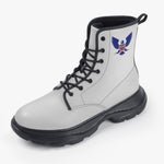 Freedom 1 White Casual Leather Chunky Boots