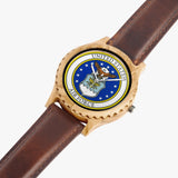 Air Force Italian Olive Lumber Wooden Watch - Leather Strap