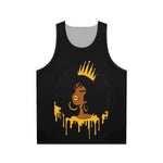 Golden Queen (Black) Unisex Tank Top (AOP)