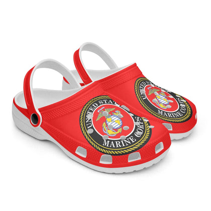 Marine Corps All Over Red Printed Clogs - Wear Freedom Wear