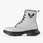 Freedom 1 White Casual Leather Chunky Boots