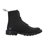 Men's Lace Up Canvas Boots (Model1203H)(Black)