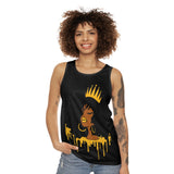 Golden Queen (Black) Unisex Tank Top (AOP)