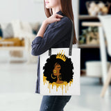 Queen Gold White Regular PU Leather Tote Bags