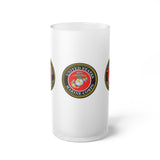 Marine Corps Frosted Glass Beer Mug