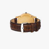 Air Force Italian Olive Lumber Wooden Watch - Leather Strap