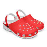 All  Over Red Printed Clogs