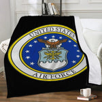 Air Force (Black) Trends Dual-sided Stitched Fleece Blanket