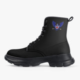 Freedom 1 Black Casual Leather Chunky Boots